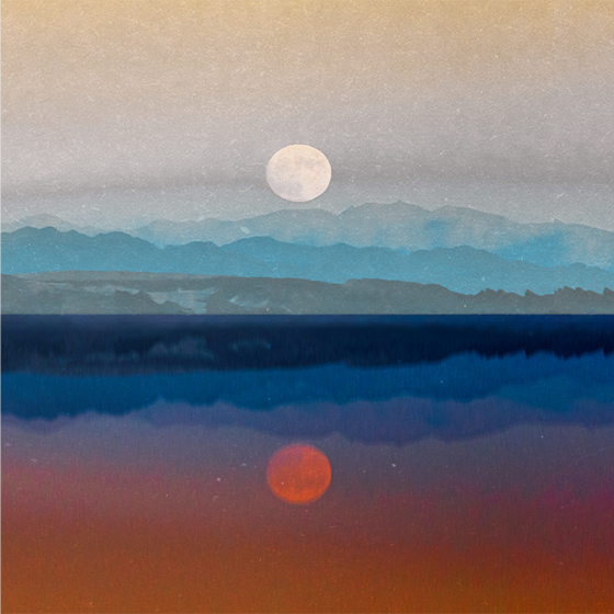 Poster salon design de lune magnifique dans l'espace - TenStickers