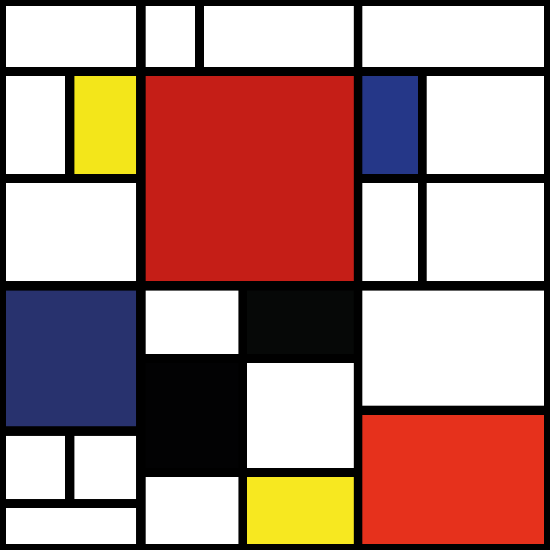 Poster salon blocs de couleur abstraits - TenStickers