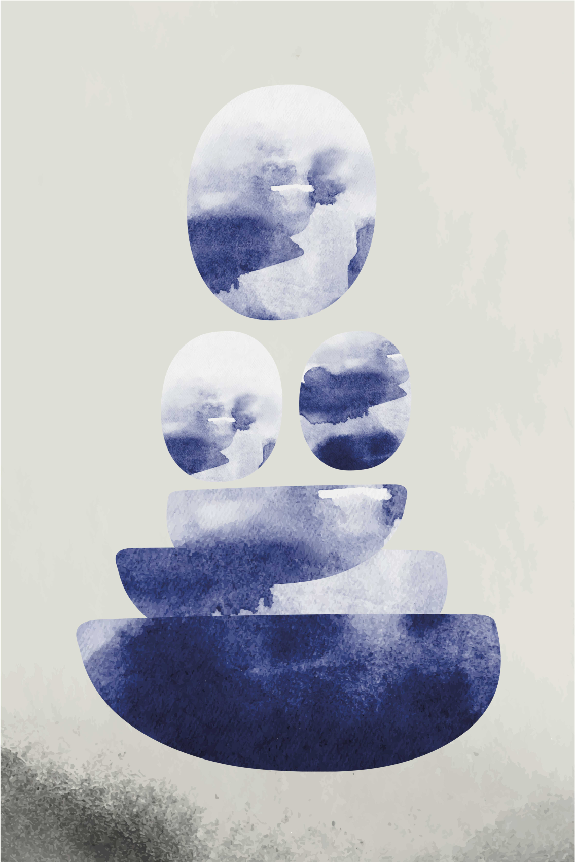 Poster salon forme bleue - TenStickers