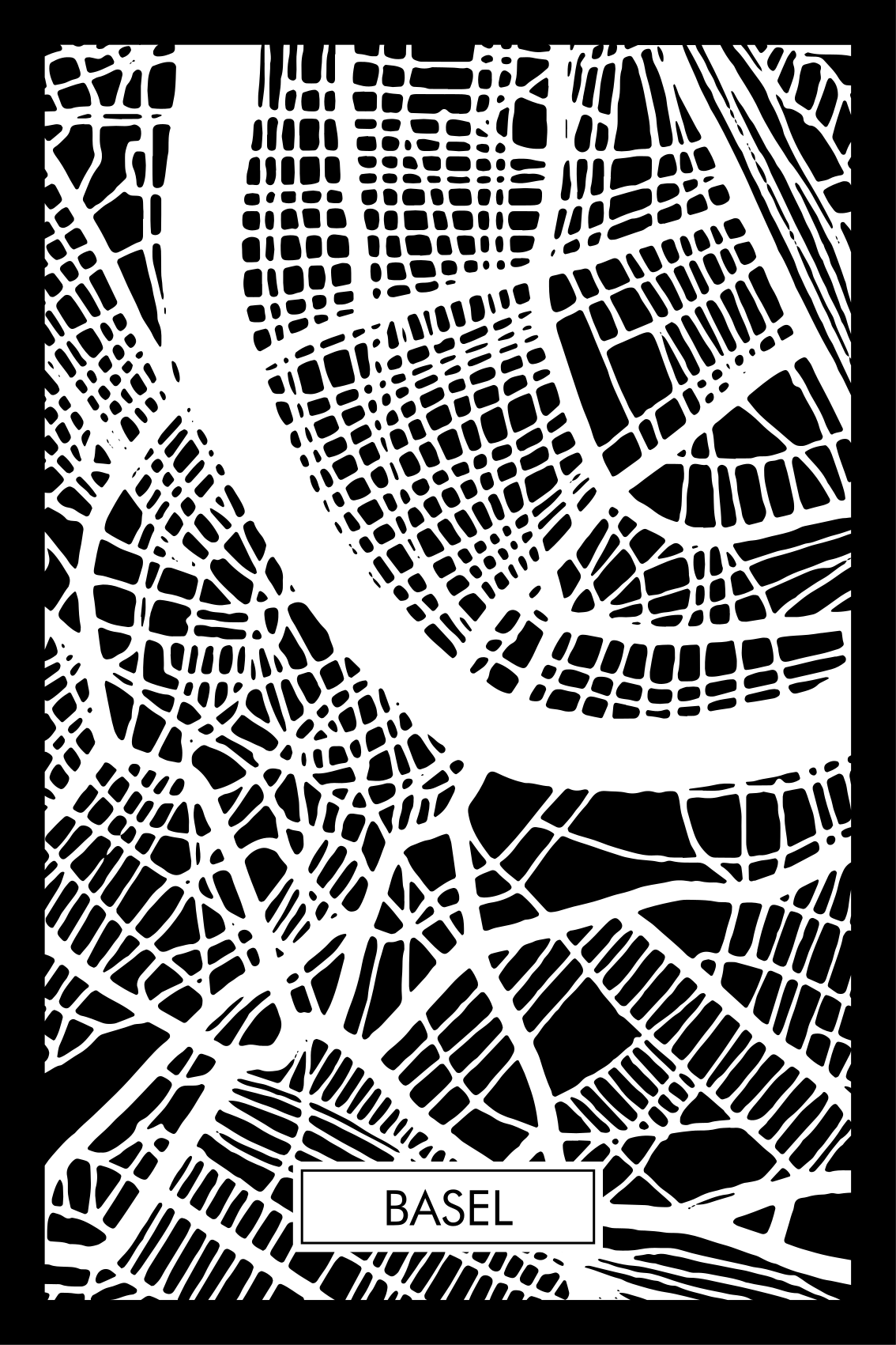 Poster salon carte topographique de bâle - TenStickers