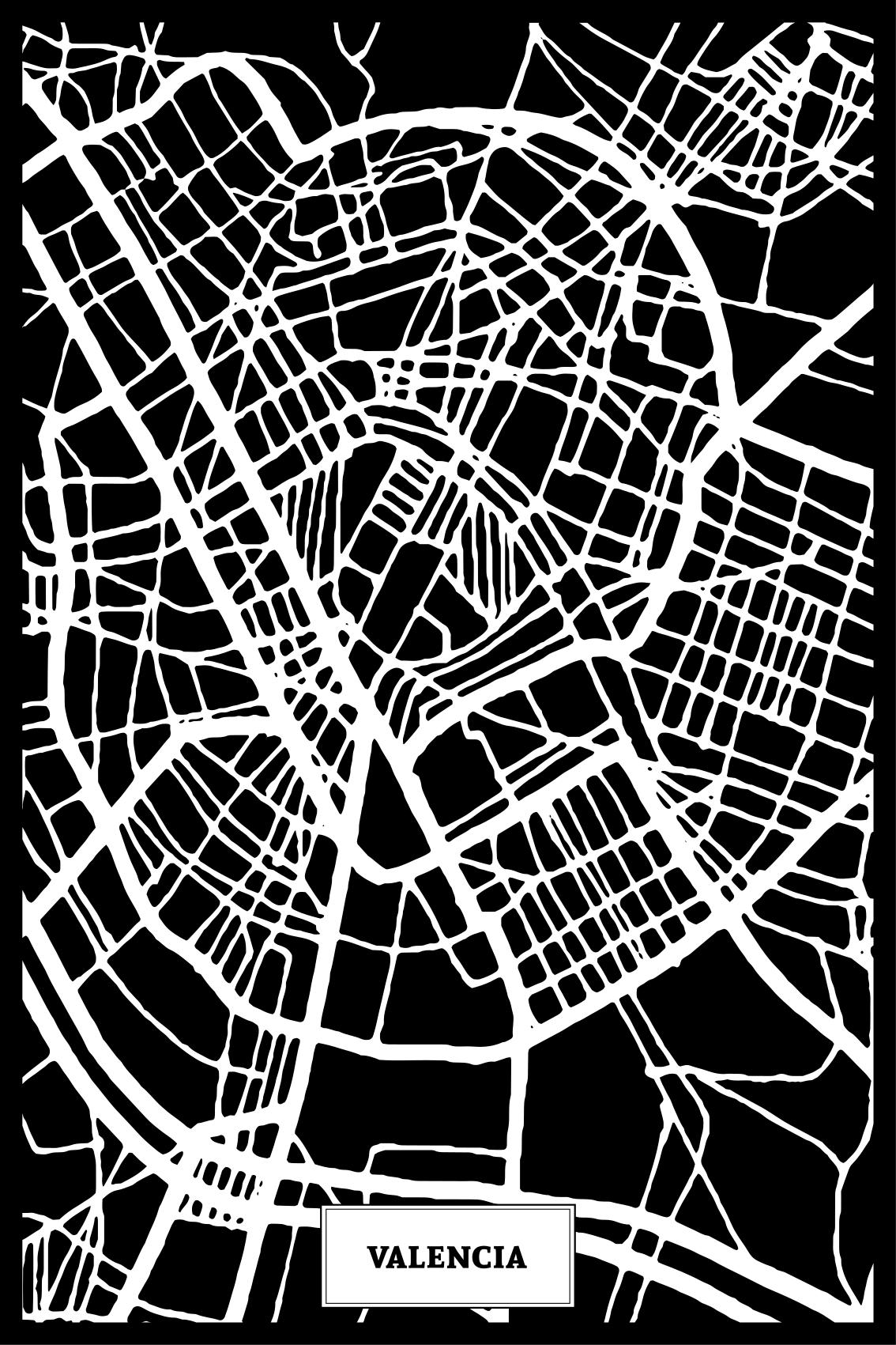 Poster salon carte topographique de valence - TenStickers