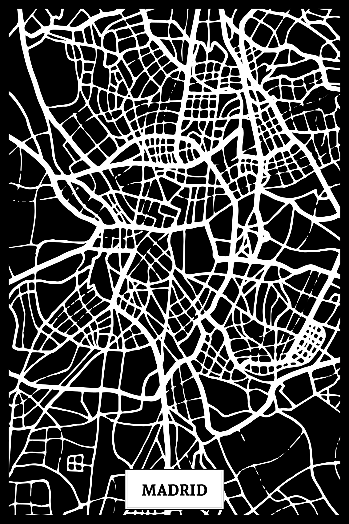 Poster salon carte topographique madrid - TenStickers