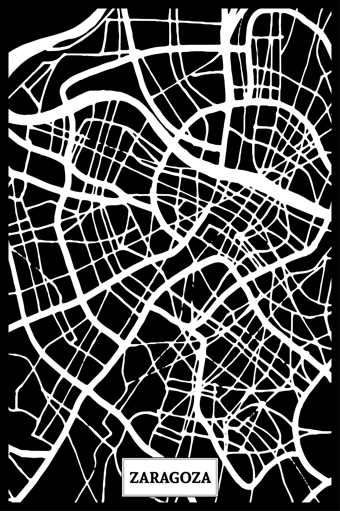 Poster salon carte topographique de zaragoza - TenStickers