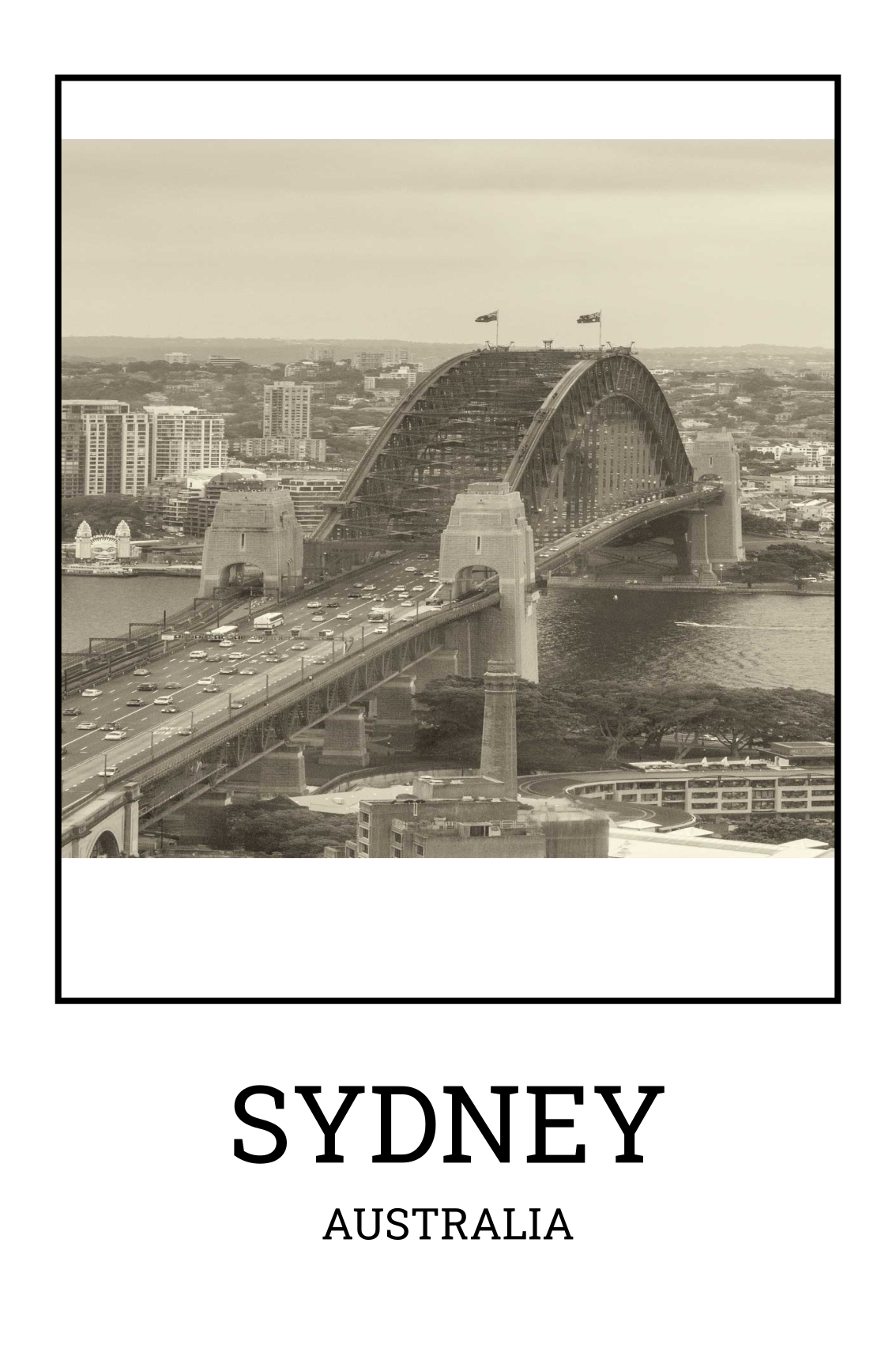 Poster salon sydney noir et blanc - TenStickers