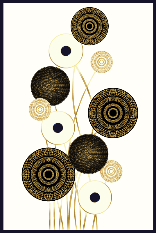 Poster salon décoration glamour cercles - TenStickers