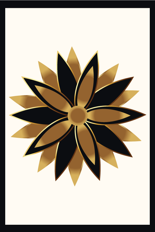 Poster salon fleurs dorées - TenStickers