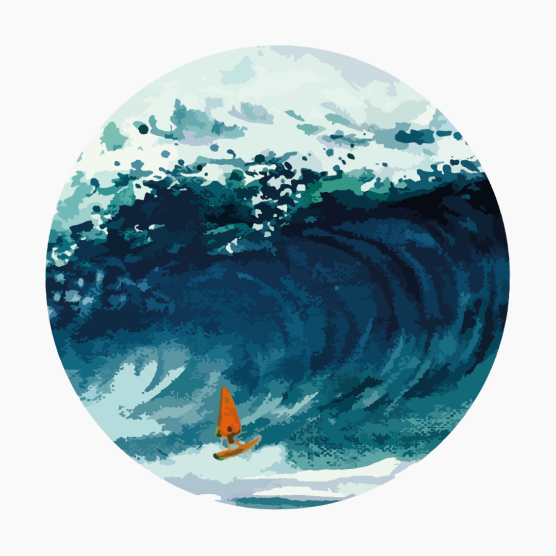 Poster salon surfeur windsurfing - TenStickers