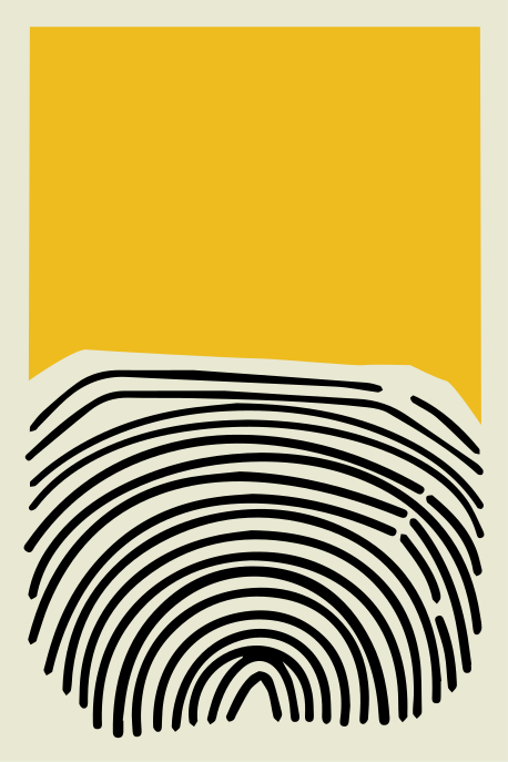 Poster salon peinture abstraite jaune et lignes noires - TenStickers