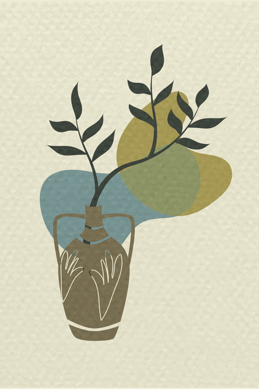 Poster salon japandi nature minimaliste - TenStickers