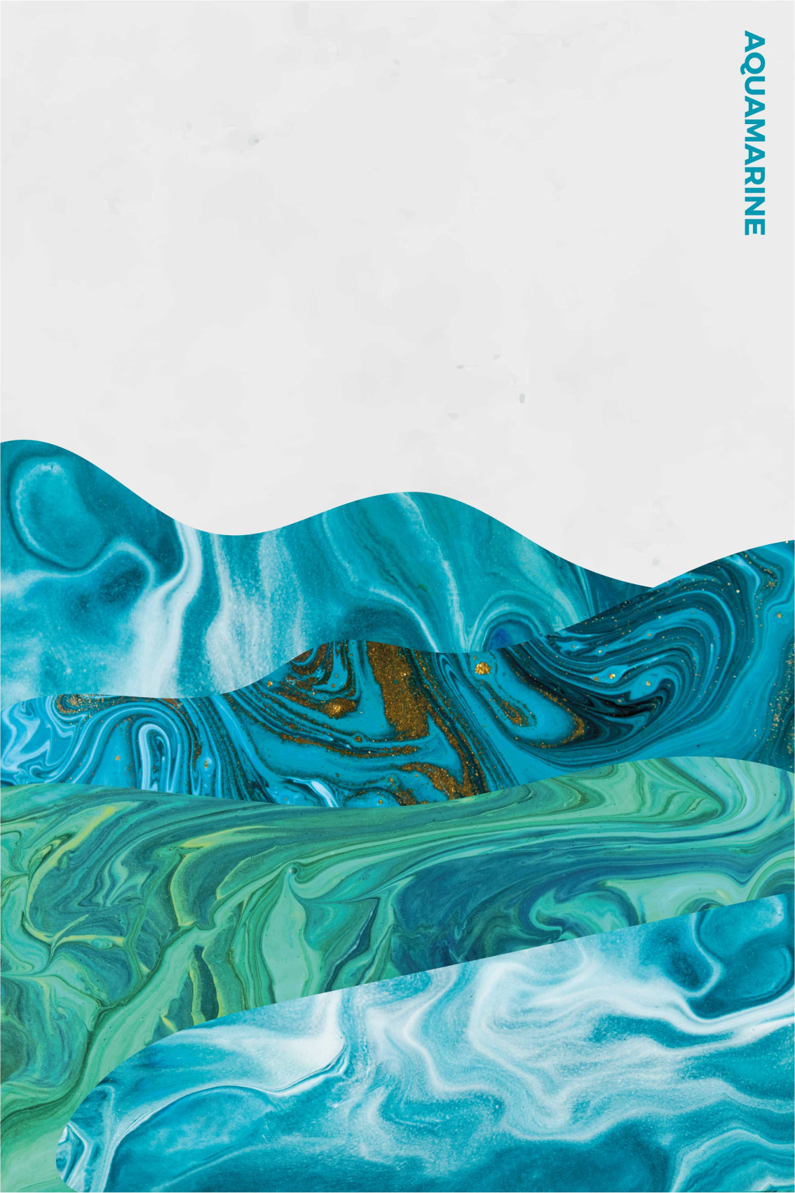 Poster salon lignes courbes aquamarines - TenStickers