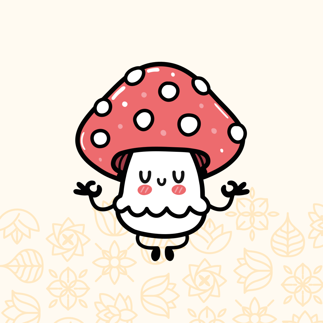 Poster chambre enfant champignon drôle et mignon - TenStickers