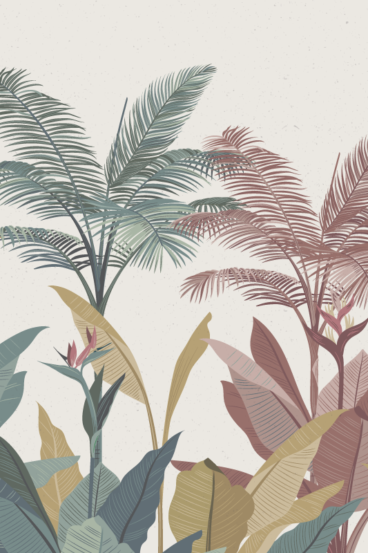 Poster fleurs et plantes motif feuillage tropical - TenStickers