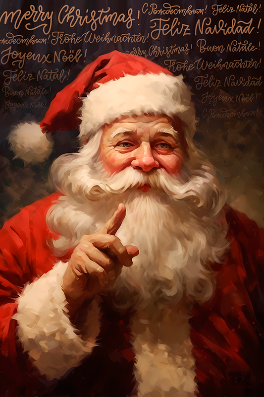Poster noël portrait du père noël - TenStickers