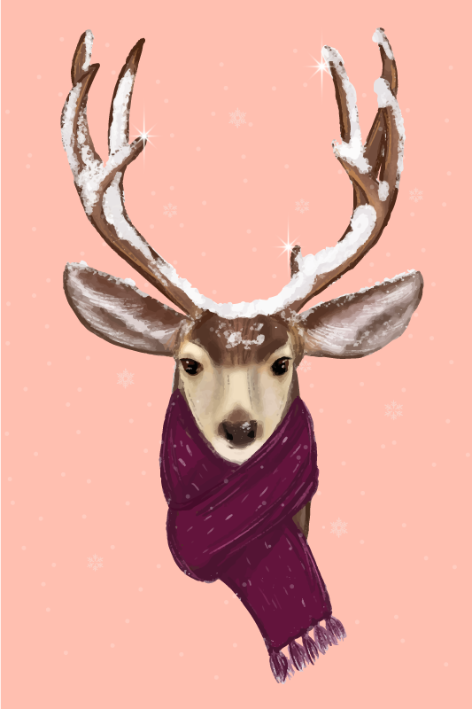 Poster noël renne de noël - TenStickers