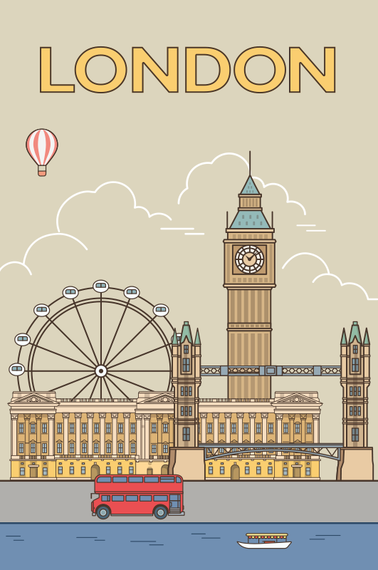 Poster villes et pays londres - TenStickers