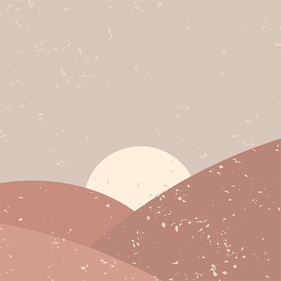 Poster paysages coucher de soleil serein dans le désert - TenStickers