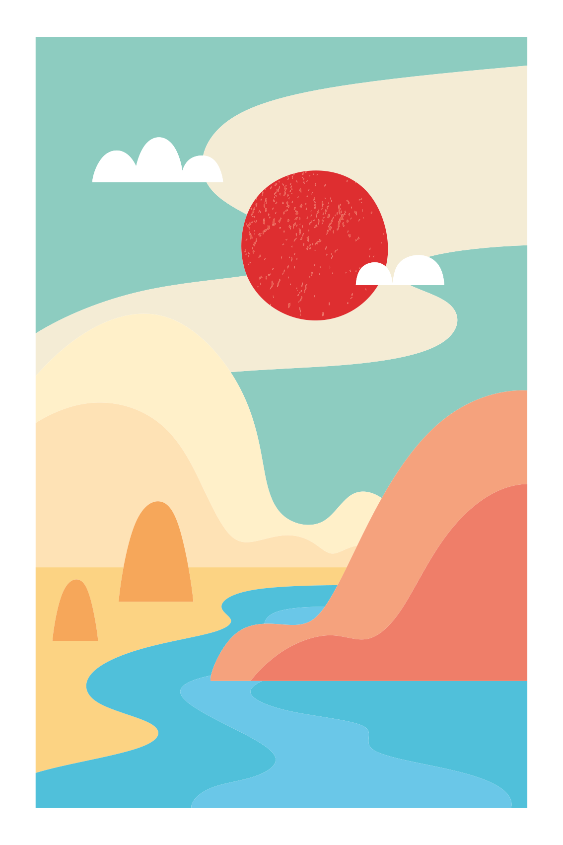 Poster paysages scène de nature abstraite - TenStickers