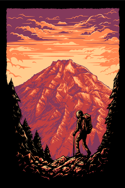 Poster paysages aventure en montagnes - TenStickers