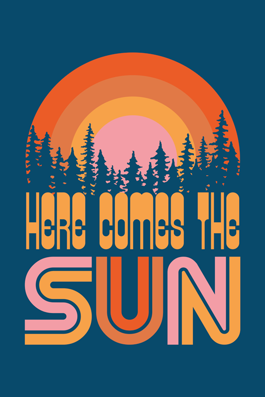Poster paysages soleil vintage - TenStickers