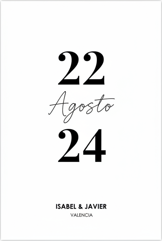Poster personnalisable date de mariage minimaliste - TenStickers