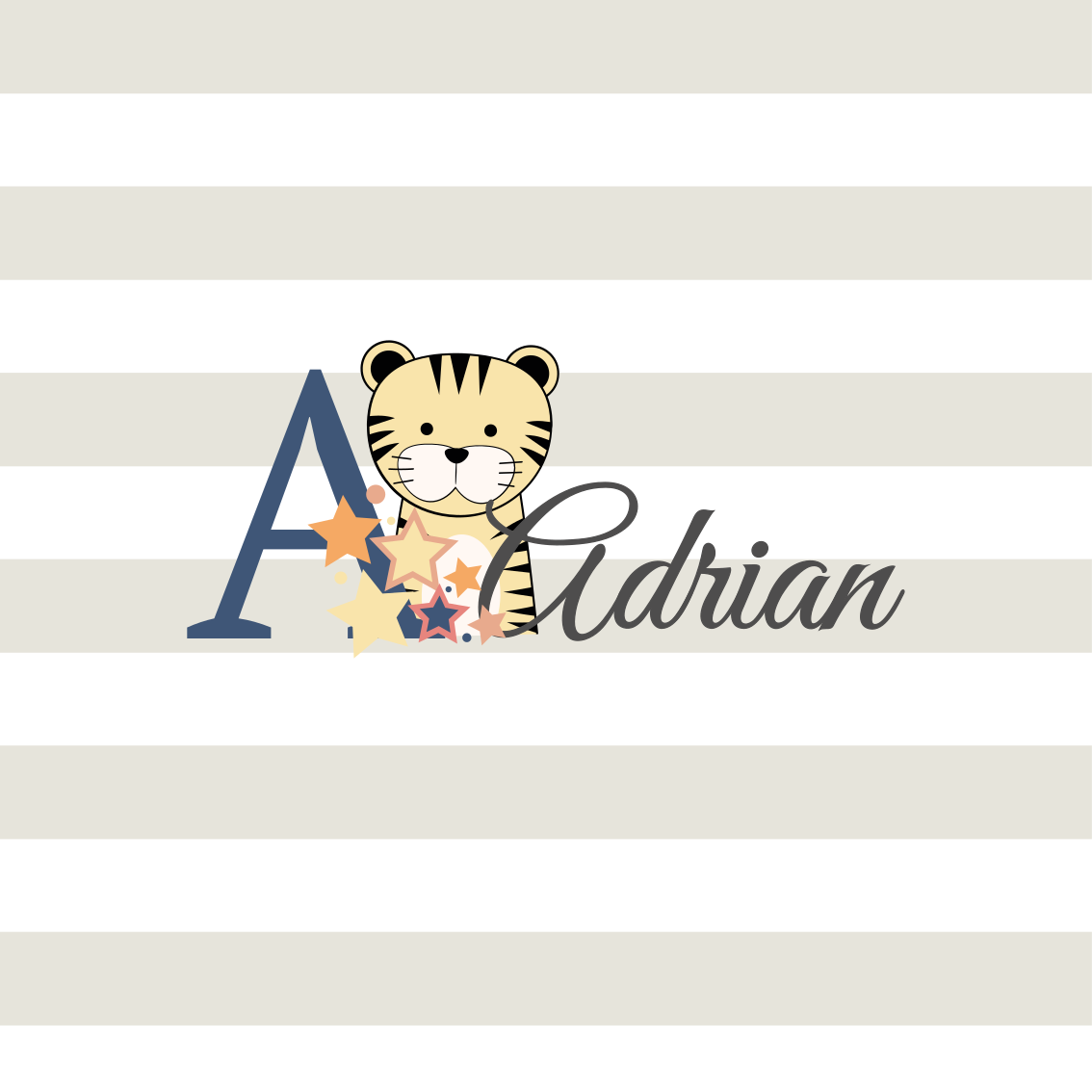 Poster personnalisable personnage tigre adrian - TenStickers