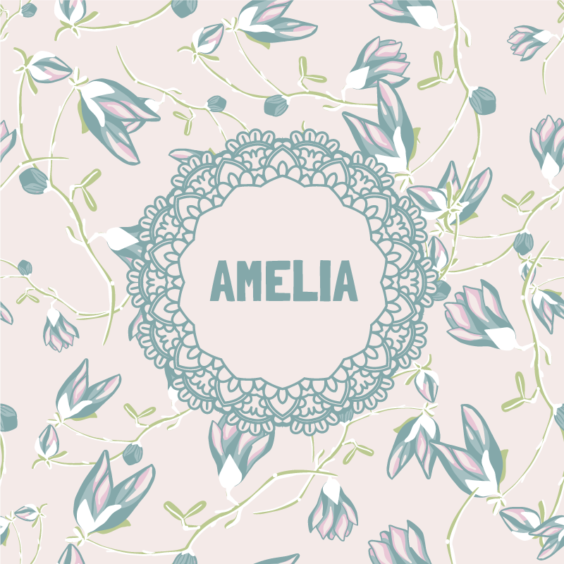 Poster personnalisable motif en dentelle florale - TenStickers