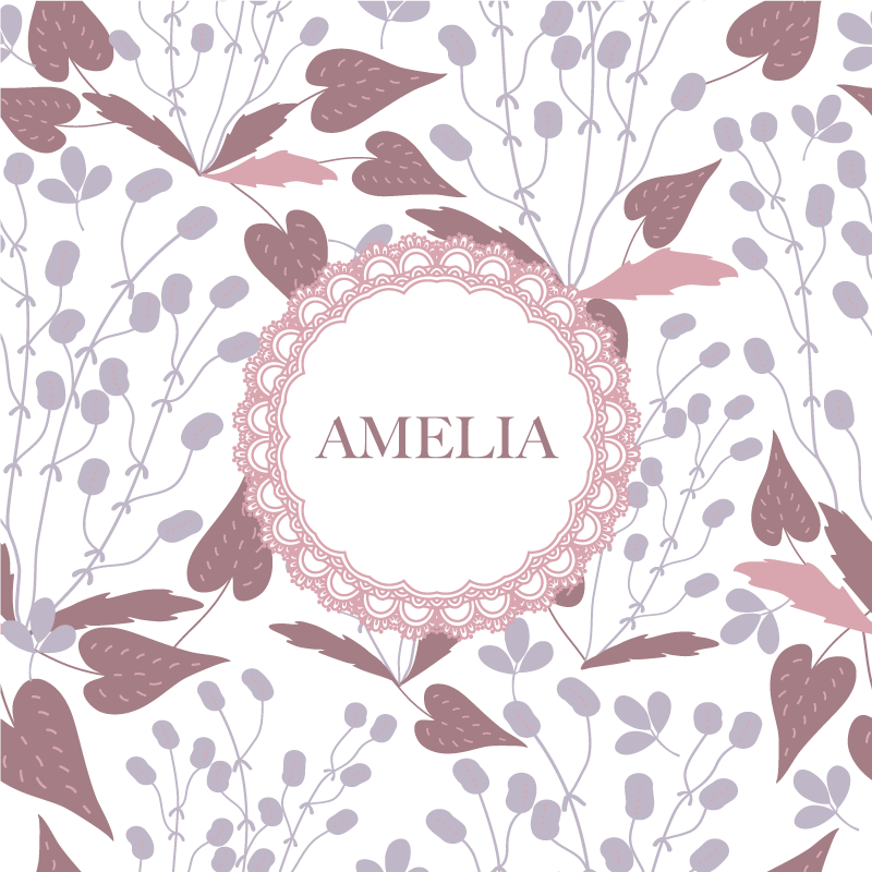 Poster personnalisable design de nom floral - TenStickers