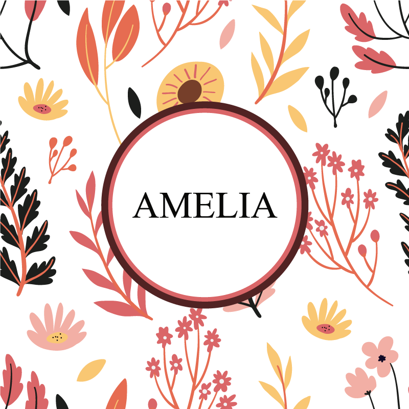 Poster personnalisable design floral personnalisé - TenStickers