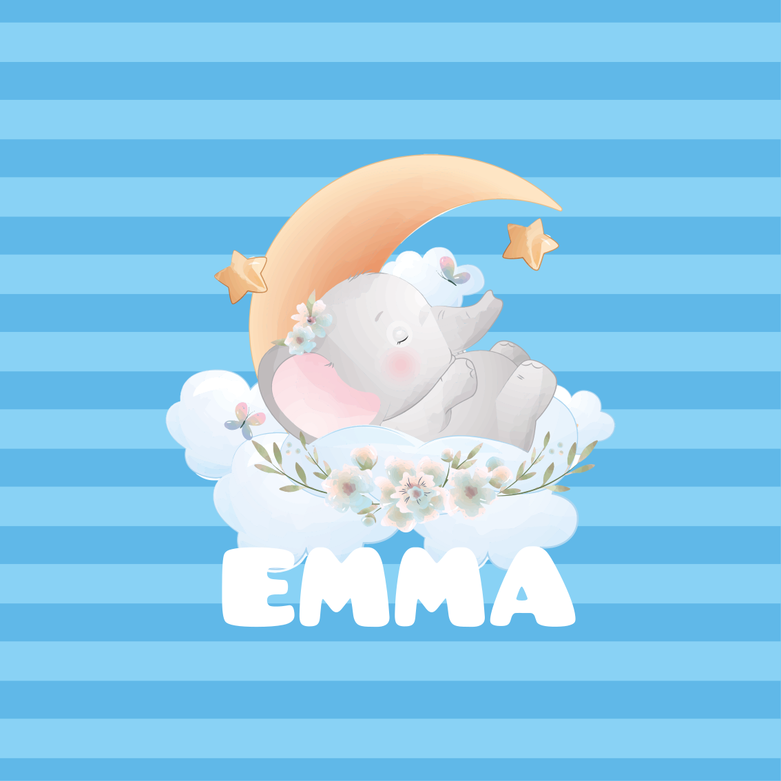 Poster personnalisable rêves d'éléphant endormi - TenStickers