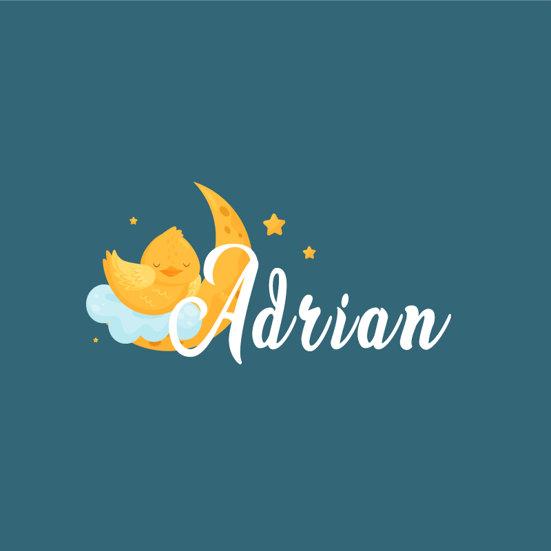 Poster personnalisable poussin endormi sous la lune - TenStickers