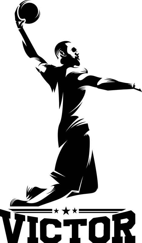 Poster basketball joueur de basket avec nom - TenStickers