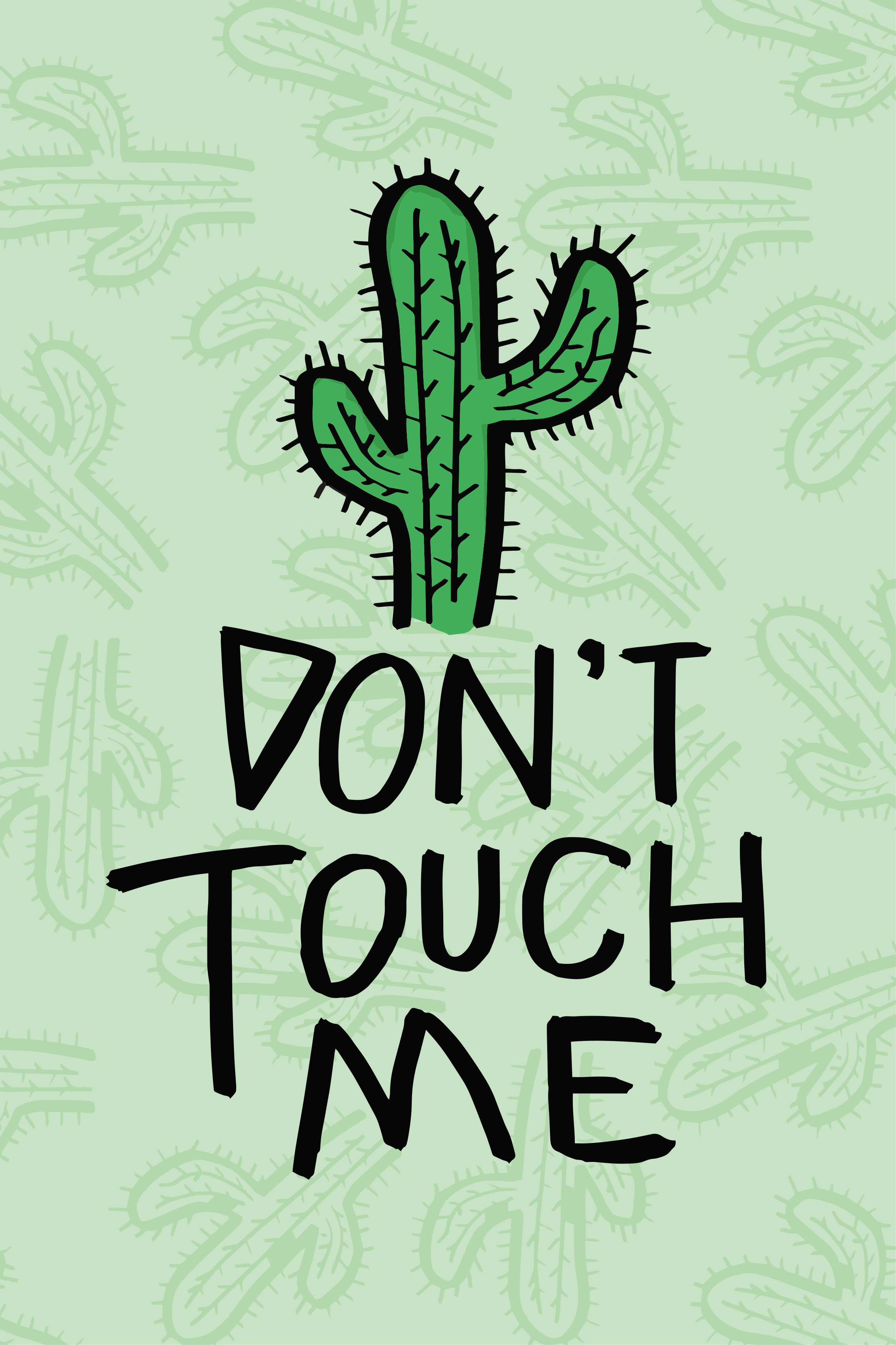 Poster plantes cactus avec texte humoristique - TenStickers