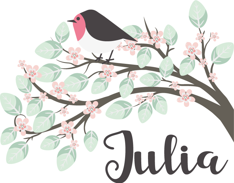 Poster arbre oiseau enfant personnalisable - TenStickers