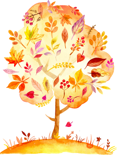 Poster arbre vinyle décoratif automnal de forêt - TenStickers
