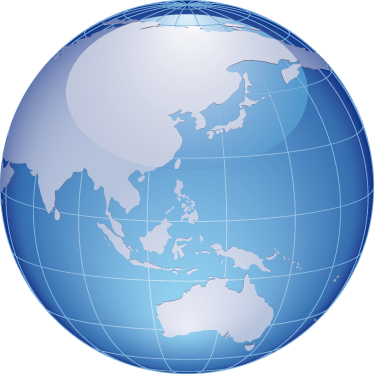 Poster carte du monde vinyle bleu australie et asie - TenStickers