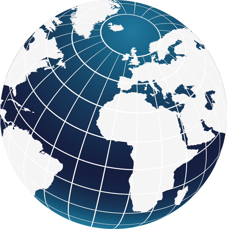 Poster carte du monde avec méridiens - TenStickers