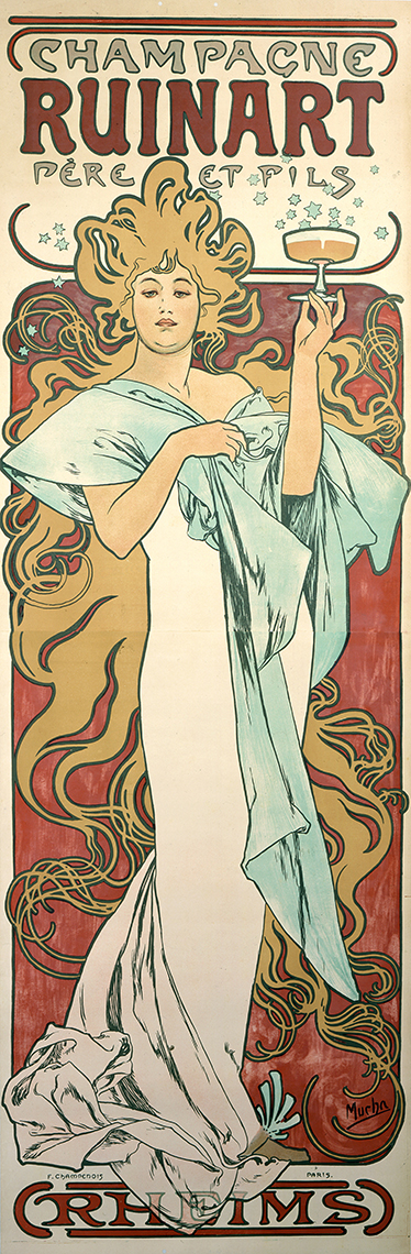 Poster vintage poster adhésif champagne ruinart - TenStickers