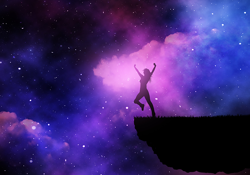 Poster paysages femme magnifique dans la galaxie - TenStickers