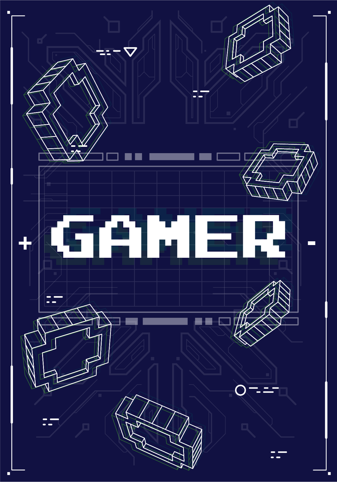 Poster jeux vidéo passionné de rétro gaming - TenStickers