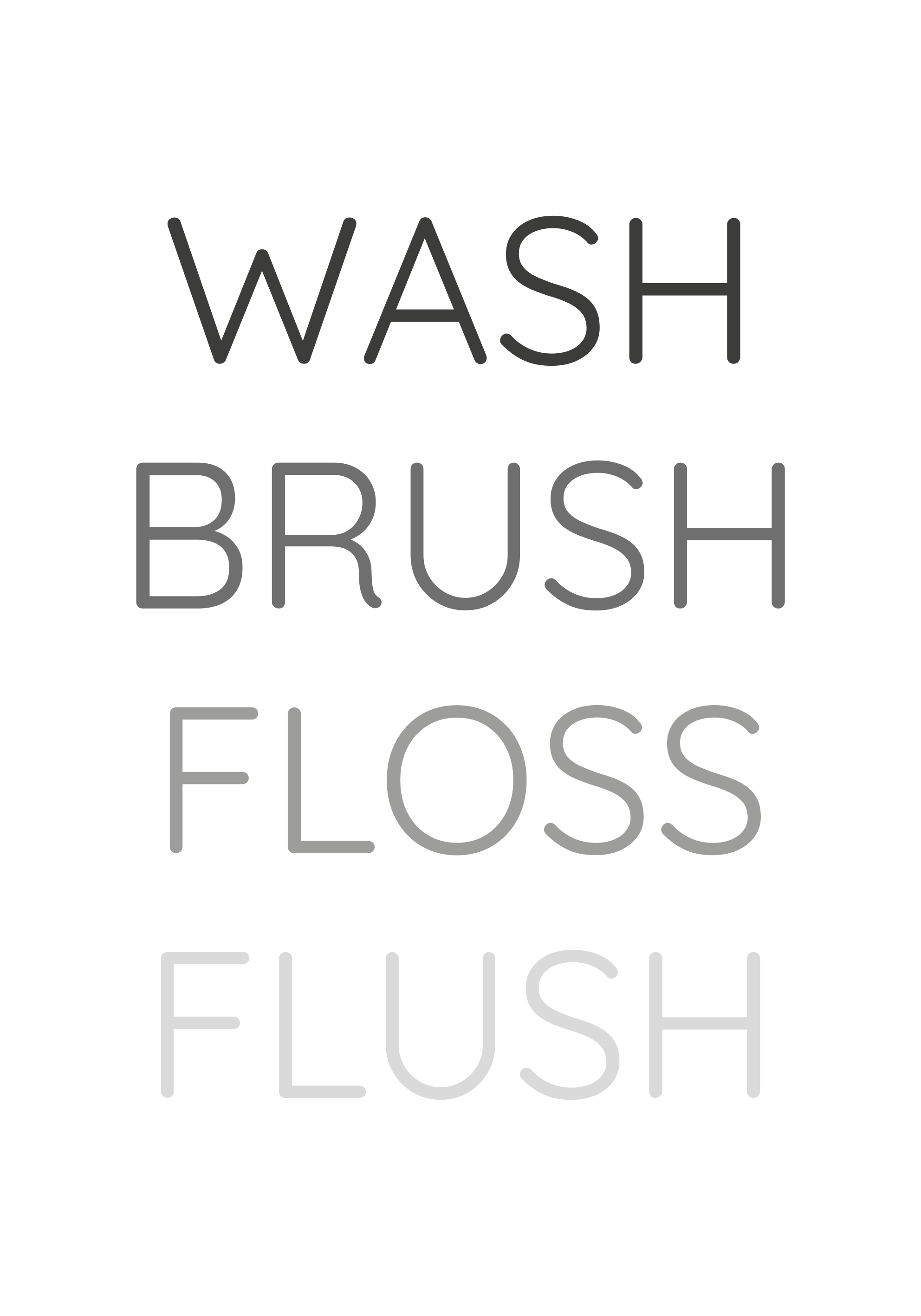 Poster phrases se laver brosser passer l'eau - TenStickers