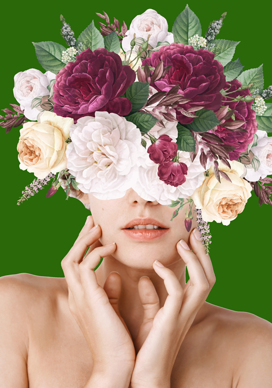 Poster fleurs femme florale - TenStickers