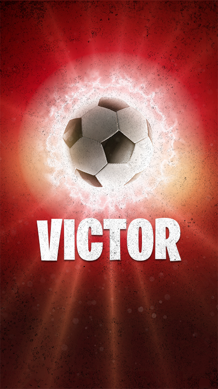 Poster football ballon de feu avec nom - TenStickers
