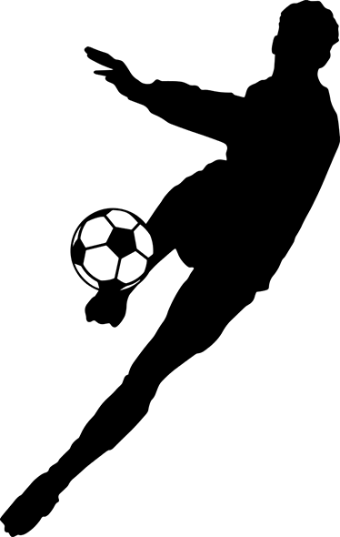 Poster football silhouette joueur frappant le ballon - TenStickers