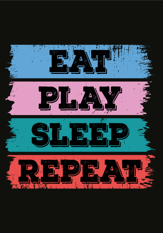 Poster gamer Eat Play Sleep Repeat - TenStickers