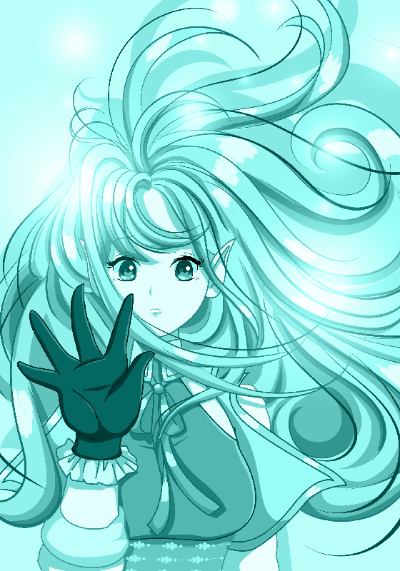 Poster motif bleu fille anime - TenStickers