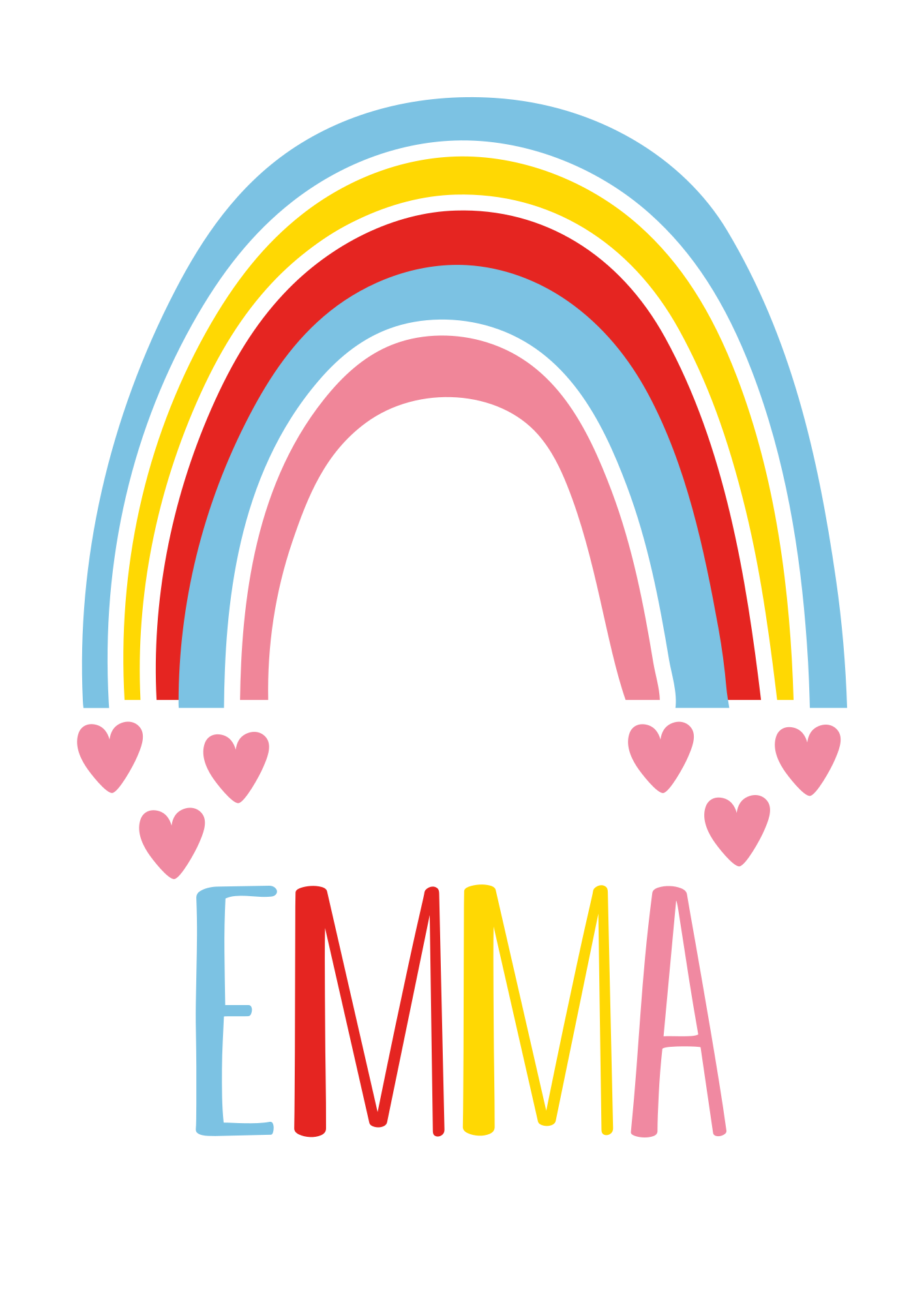 Poster arc-en-ciel avec prénom - TenStickers