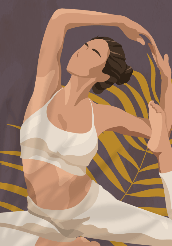 Poster style femme faisant du yoga - TenStickers