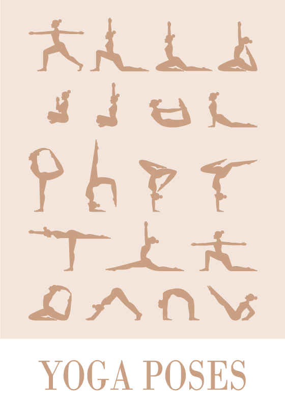 Poster tendance postures de Yoga - TenStickers