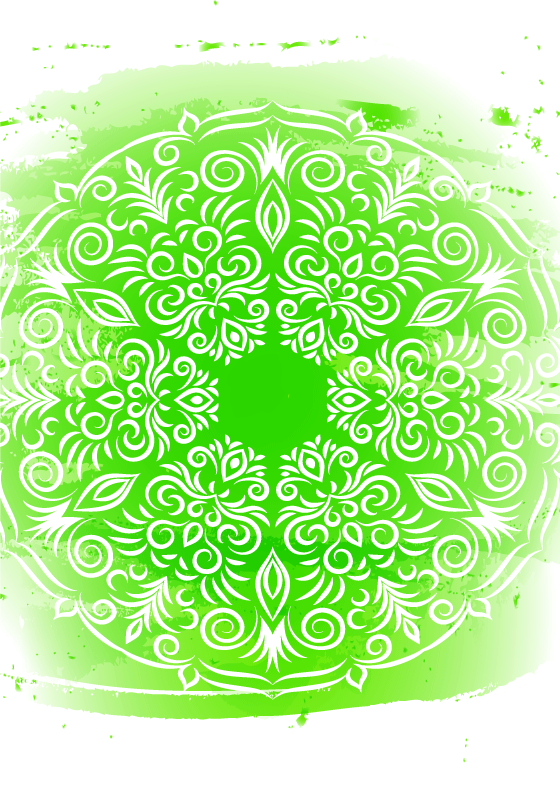 Poster zen motif mandala vert - TenStickers