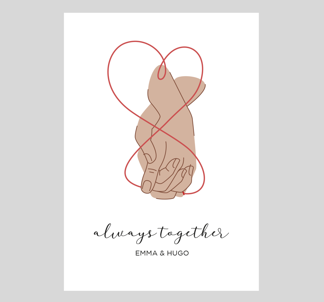 Poster Always together avec prénoms - TenStickers